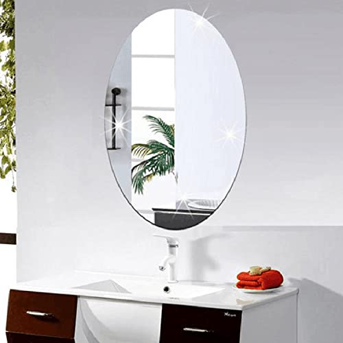 Kunhar Frameless Oval Wall Mirror 12 x 16 Inch Modern Home Decor Bathroom Bedroom Living Room Accent - Image 3